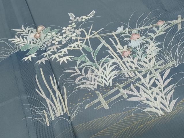 平和屋着物＊夏物 訪問着 絽 流水草花文 洗える着物 AABB5891st