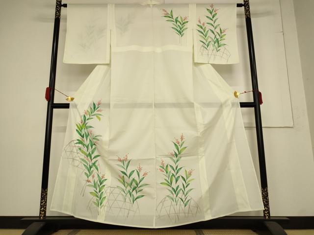 平和屋着物＊夏物 訪問着 絽 草花文 洗える着物 未使用 AABB5892st