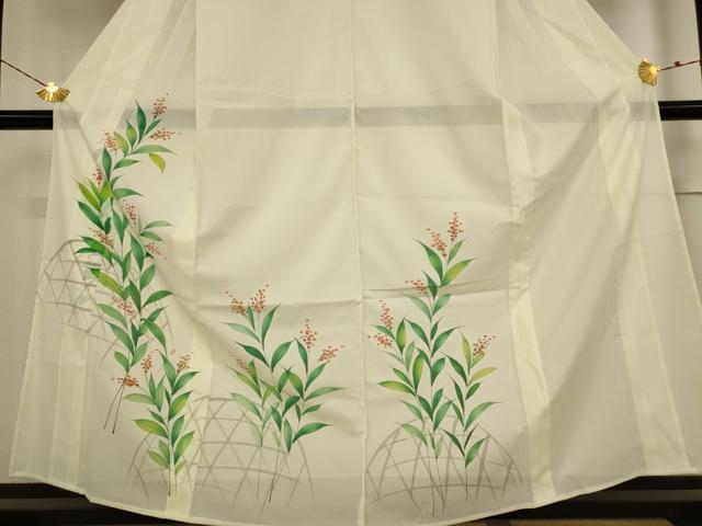 平和屋着物＊夏物 訪問着 絽 草花文 洗える着物 未使用 AABB5892st