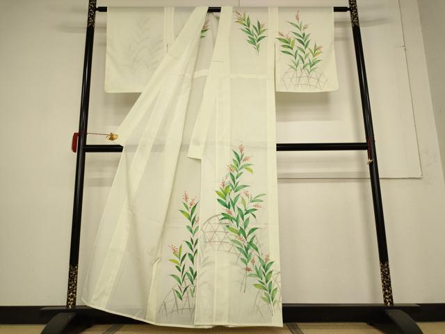 平和屋着物＊夏物 訪問着 絽 草花文 洗える着物 未使用 AABB5892st