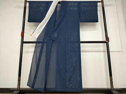 平和屋着物＊夏物 色無地 絽 留紺色 洗える着物 AABB5897st
