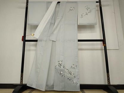 平和屋着物＊夏物　訪問着　絽　枝花文　洗える着物　AABB5901st