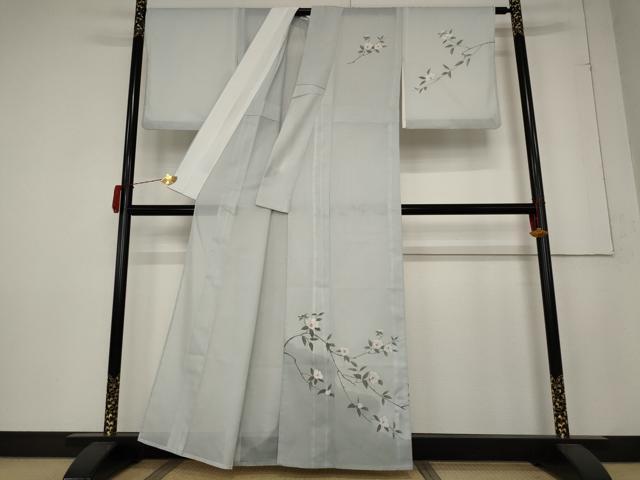 平和屋着物＊夏物　訪問着　絽　枝花文　洗える着物　AABB5901st