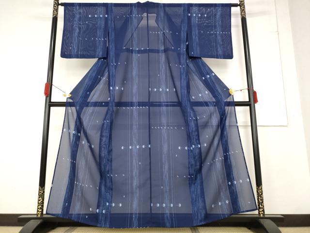 平和屋着物＊夏物　小紋　絽　飛鳥文　洗える着物　AABB5904st