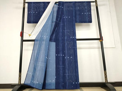 平和屋着物＊夏物　小紋　絽　飛鳥文　洗える着物　AABB5904st