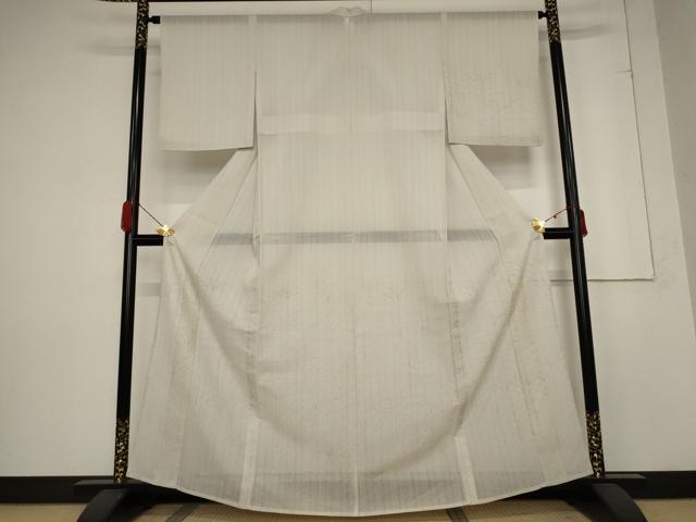 平和屋着物＊夏物 訪問着 縦絽 枝葉文 洗える着物 AABB5907st