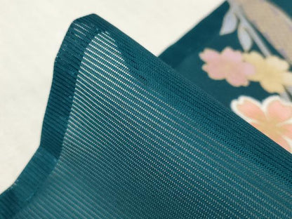平和屋着物＊夏物 訪問着 絽 熨斗枝花文 金彩 洗える着物 AABB5909st