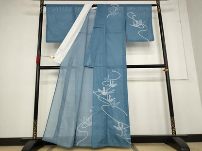 平和屋着物＊夏物 訪問着 絽 折り鶴 金彩 洗える着物 AABB5910st