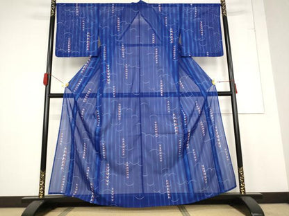 平和屋着物＊夏物 小紋 絽 舞蝶文 洗える着物 AABB5913st