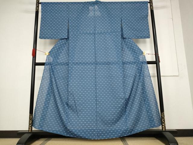 平和屋着物＊夏物 小紋 絽 幾何学文様 洗える着物 AABB5914st