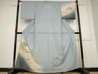 平和屋着物＊夏物 訪問着 絽 作家物 草花文 暈し染め 正絹 逸品 AABB5917st