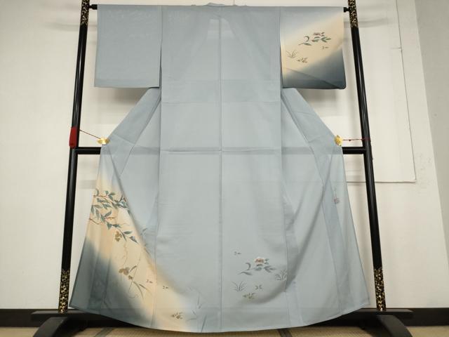平和屋着物＊夏物 訪問着 絽 作家物 草花文 暈し染め 正絹 逸品 AABB5917st