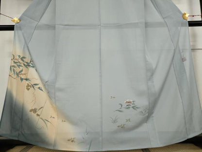 平和屋着物＊夏物 訪問着 絽 作家物 草花文 暈し染め 正絹 逸品 AABB5917st