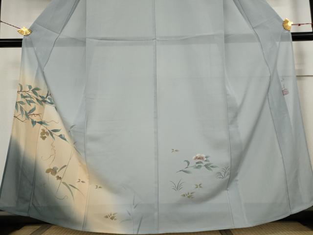 平和屋着物＊夏物 訪問着 絽 作家物 草花文 暈し染め 正絹 逸品 AABB5917st