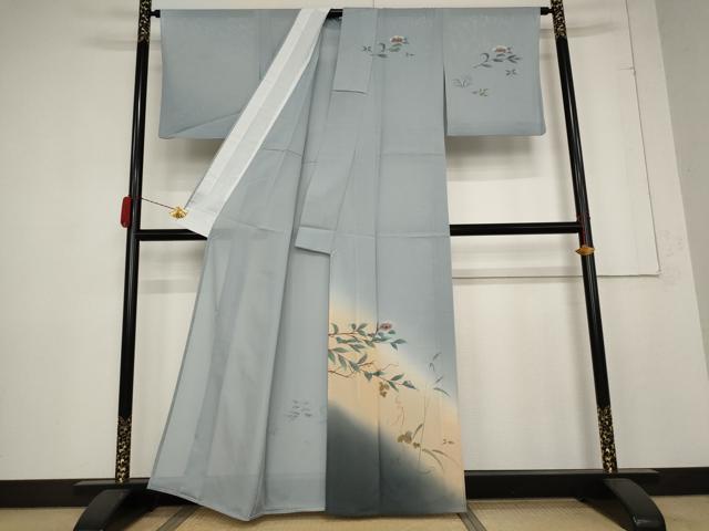 平和屋着物＊夏物 訪問着 絽 作家物 草花文 暈し染め 正絹 逸品 AABB5917st