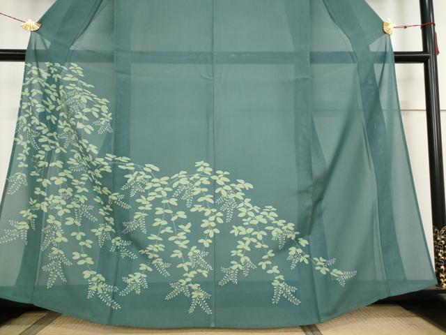 平和屋着物＊夏物 訪問着 絽 草花文 銀糸 正絹 逸品 AABB5918st