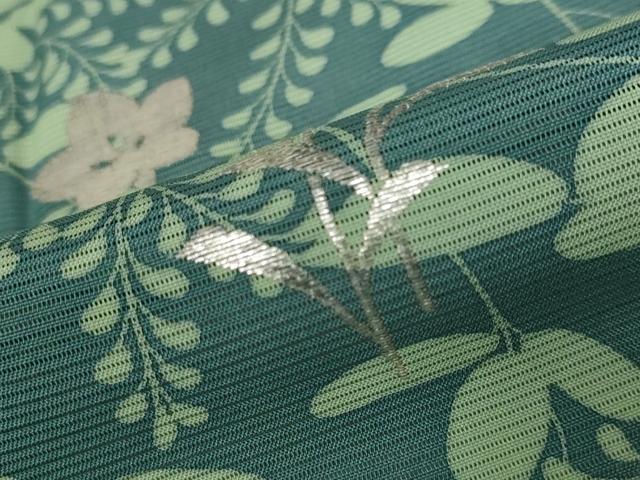 平和屋着物＊夏物 訪問着 絽 草花文 銀糸 正絹 逸品 AABB5918st