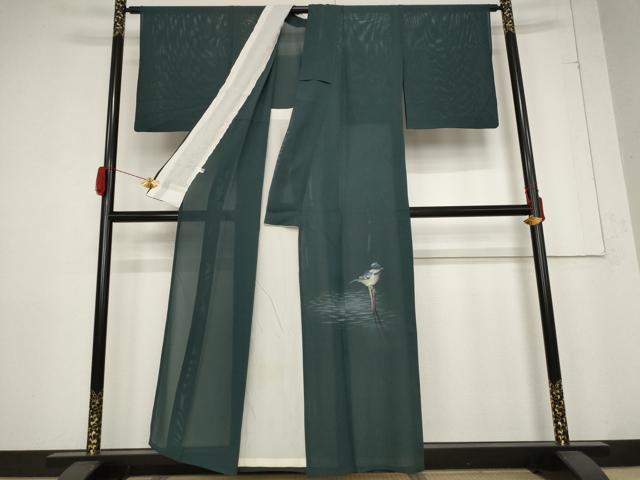 平和屋着物＊夏物 色留訪問着 絽 鳥 正絹 逸品 AABB5919st