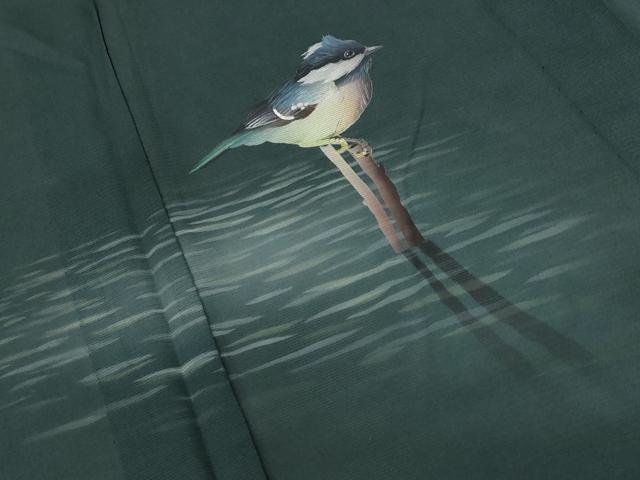 平和屋着物＊夏物 色留訪問着 絽 鳥 正絹 逸品 AABB5919st