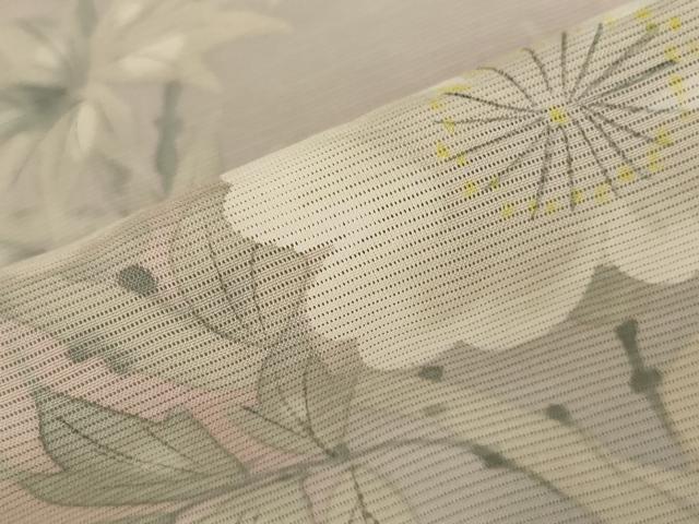 平和屋着物＊夏物 訪問着 絽 手描き 草花文 暈し染め 正絹 逸品 AABB5922st