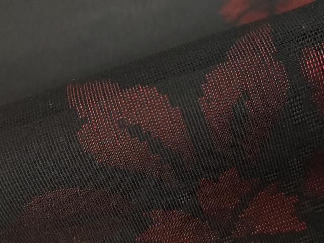 平和屋着物＊夏物 小紋 紗 草花文 黒地 正絹 逸品 AABB5923st