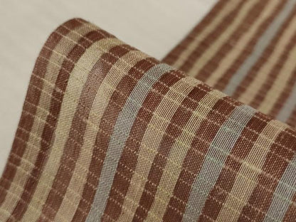 平和屋着物＊夏物　紗紬　縞　ロング丈　正絹　逸品　AABB5924st