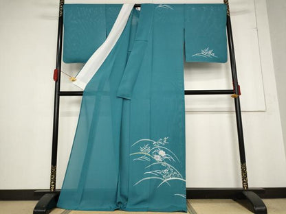 平和屋着物＊夏物　訪問着　絽　芝花文　ロング丈　正絹　逸品　未使用　AABB5927st