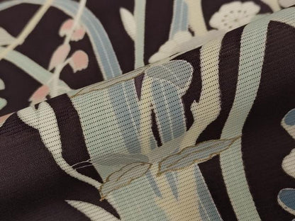 平和屋着物＊夏物 訪問着 絽 草花文 金彩 正絹 逸品 AABB5928st