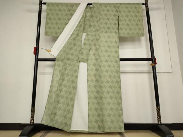 平和屋着物＊夏物 紗紬 抽象文様 正絹 逸品 AABB5930st