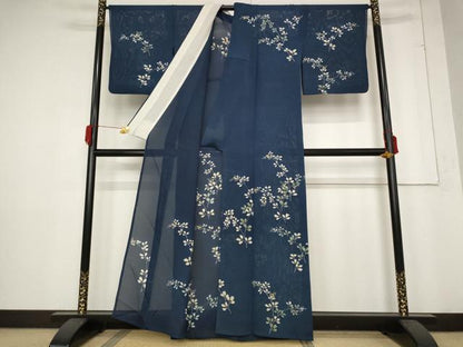 平和屋着物＊夏物 訪問着 絽 草花文 正絹 逸品 AABB5931st