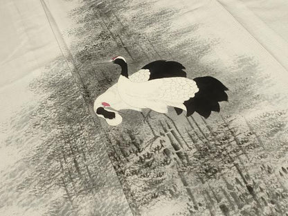 平和屋着物＊夏物　訪問着　絽　樹林飛鶴文　正絹　逸品　AABB5932st