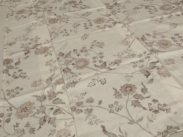平和屋着物＊夏物　小紋　絽　型染め　更紗花文　正絹　逸品　未使用　AABB5935st