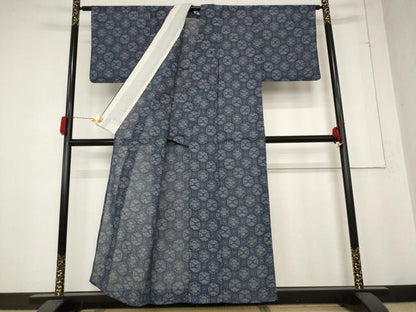 平和屋着物＊夏物 小紋 紗 花菱文 AABB5940st