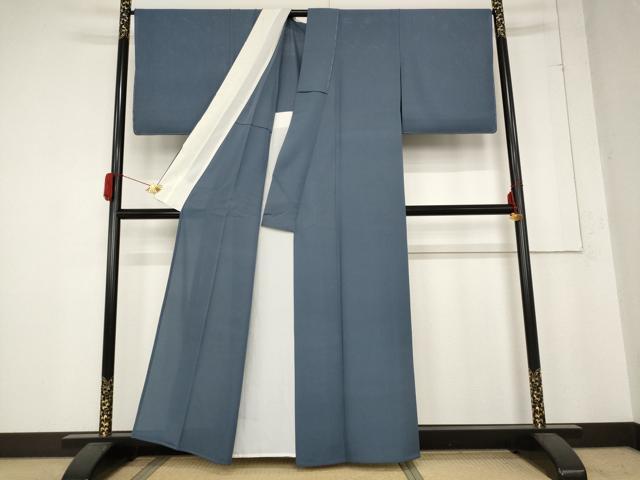 平和屋着物＊夏物 色無地 絽 紺鼠色 正絹 逸品 未使用 AABB5943st