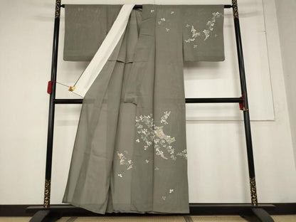 平和屋着物＊夏物 訪問着 絽 枝葉文 正絹 逸品 AABB5947st