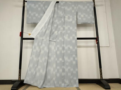 平和屋着物＊夏物 小紋 絽 雪輪文様 暈し染め 正絹 逸品 AABB5948st