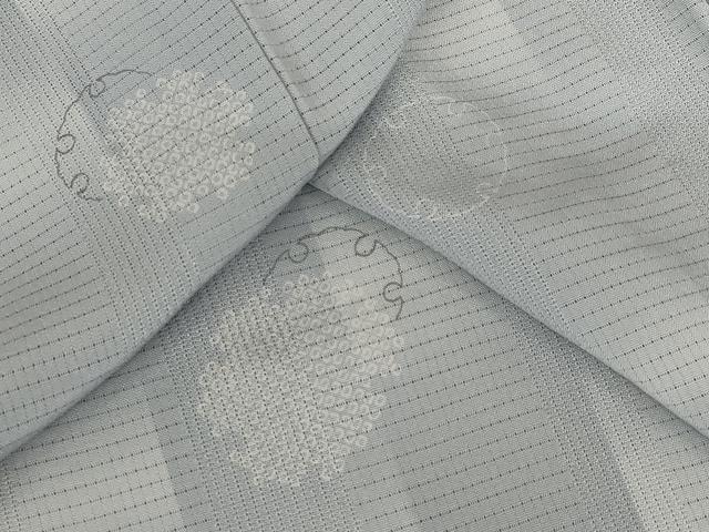 平和屋着物＊夏物 小紋 絽 雪輪文様 暈し染め 正絹 逸品 AABB5948st