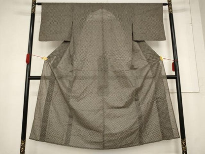 平和屋着物＊夏物 紗紬 絣柄 正絹 逸品 AABB5950st