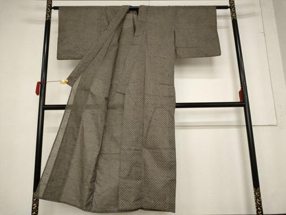 平和屋着物＊夏物 紗紬 絣柄 正絹 逸品 AABB5950st