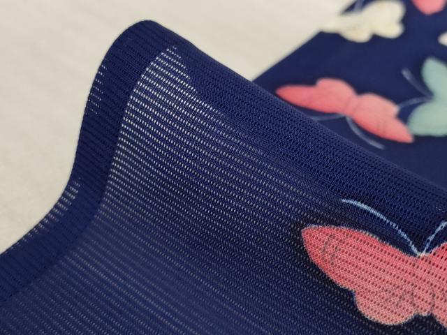 平和屋着物＊夏物 小紋 絽 舞蝶文 正絹 逸品 AABB5952st