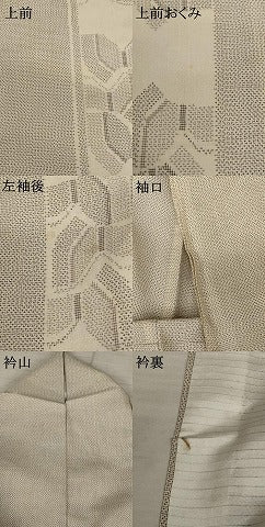 平和屋着物＊夏物 本場大島紬 夏大島 白大島 花間道 正絹 逸品 AABB5953st