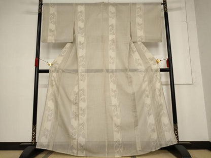 平和屋着物＊夏物 本場大島紬 夏大島 白大島 花間道 正絹 逸品 AABB5953st