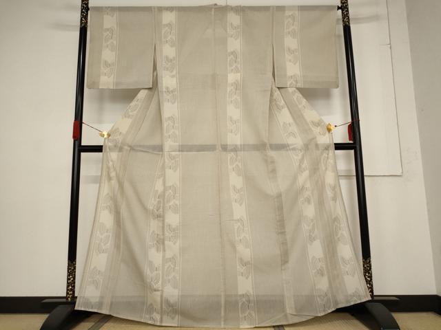平和屋着物＊夏物 本場大島紬 夏大島 白大島 花間道 正絹 逸品 AABB5953st