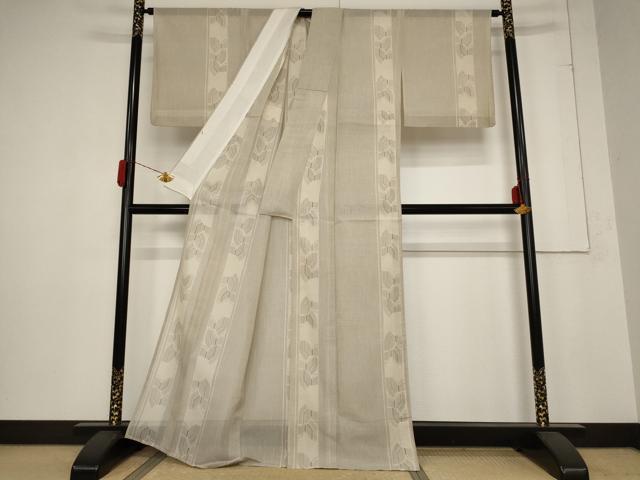 平和屋着物＊夏物 本場大島紬 夏大島 白大島 花間道 正絹 逸品 AABB5953st