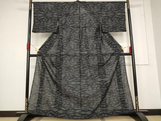 平和屋着物＊夏物 本場大島紬 夏大島 9マルキ 風景文 正絹 逸品 AABB5954st