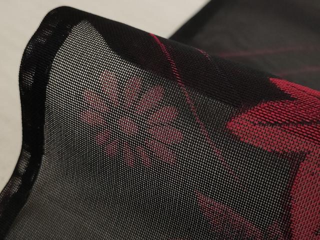 平和屋着物＊夏物 小紋 紗 楓文 黒地 正絹 逸品 未使用 AABB5957st