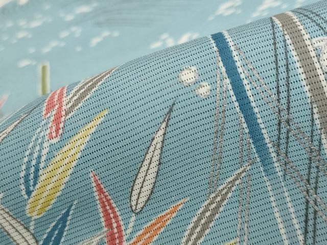 平和屋着物＊夏物　小紋　絽　流水草花文　三越扱い　正絹　逸品　AABB5959st