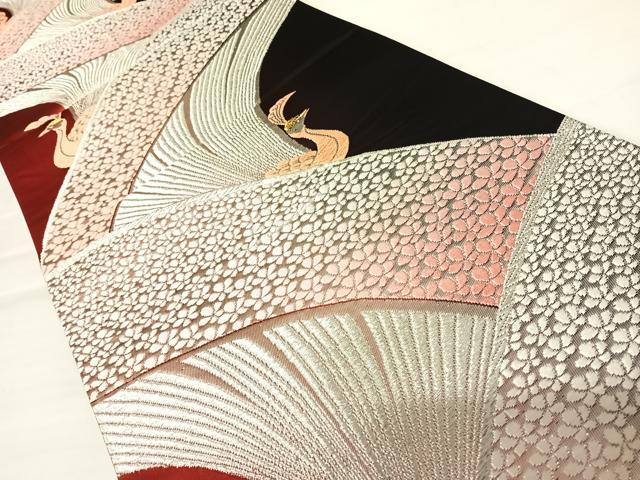 平和屋着物◎六通柄袋帯　唐織　孔雀花文　金銀糸　正絹　逸品　AABB5998yx