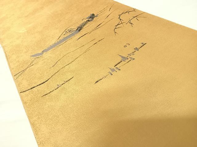 平和屋着物◎太鼓柄袋帯　風景文　金糸　正絹　逸品　AABB6000yx