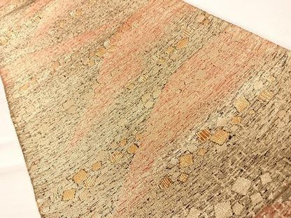 平和屋着物◎六通柄袋帯　箔散らし文　金糸　正絹　逸品　AABB6039yx